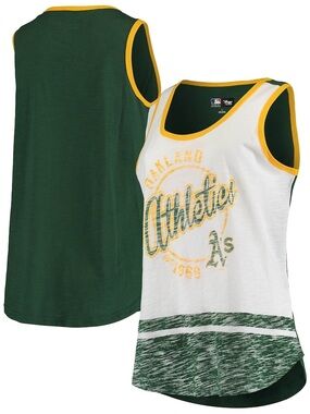 MLB Women's Oakland Athletics G-III Sports by Carl Banks Green White Tank Top